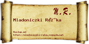 Mladoniczki Réka névjegykártya