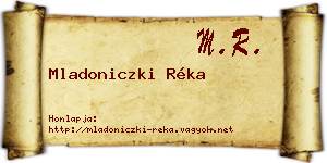 Mladoniczki Réka névjegykártya